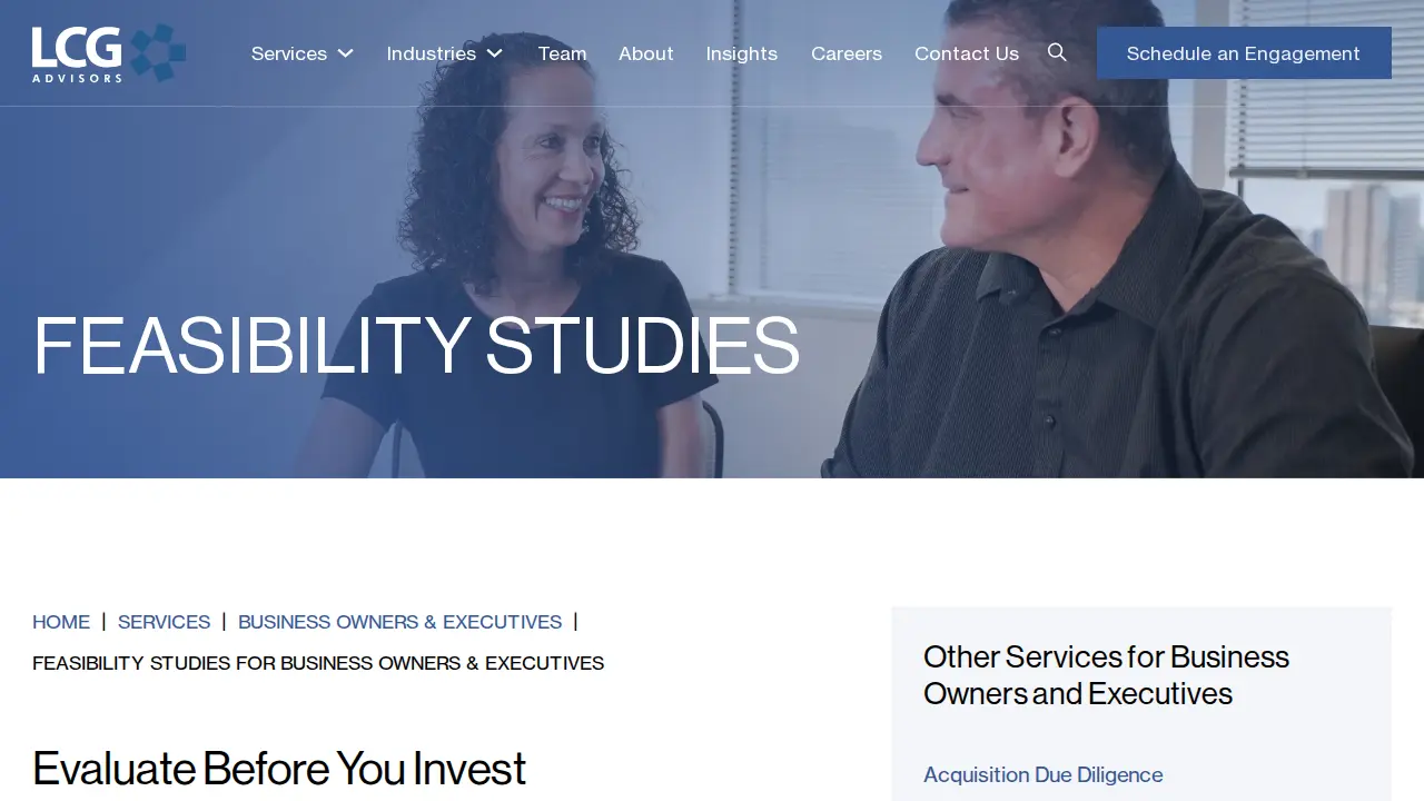 LCG Advisors page