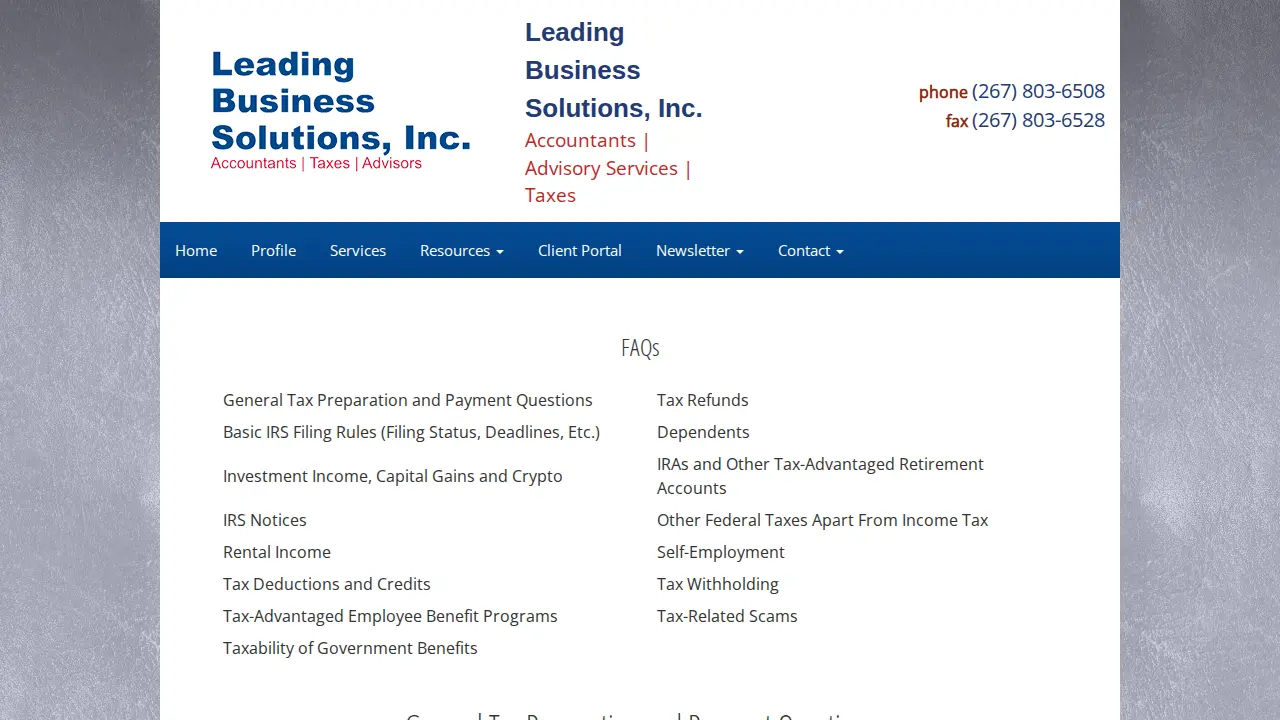 Leading Business Solutions, Inc page