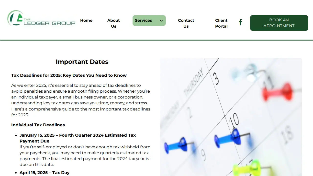 Ledger Group page
