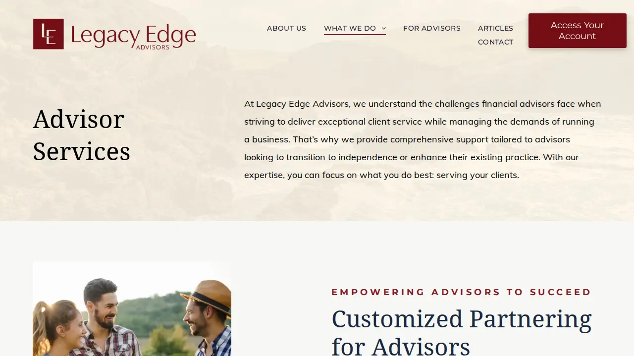 Legacy Edge Advisors page
