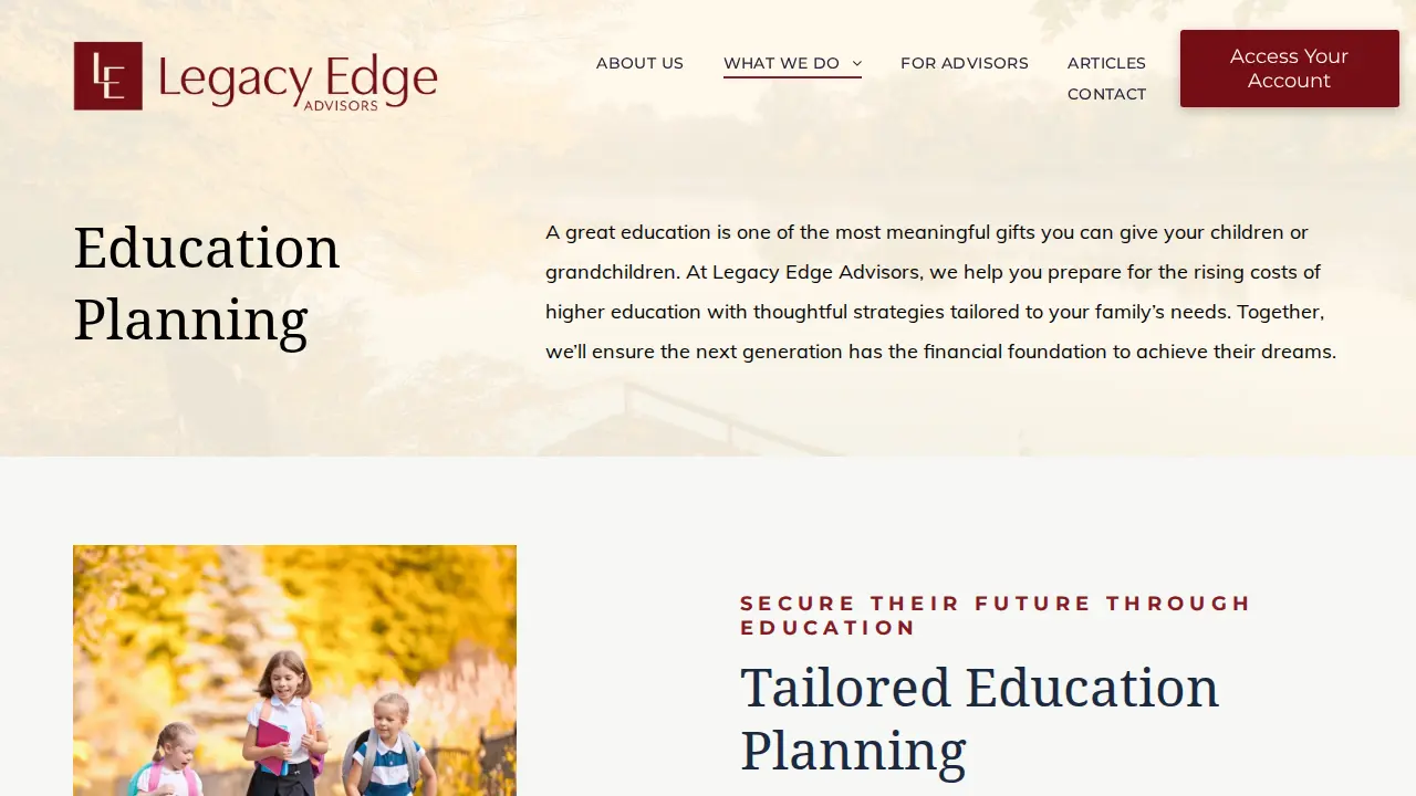 Legacy Edge Advisors page