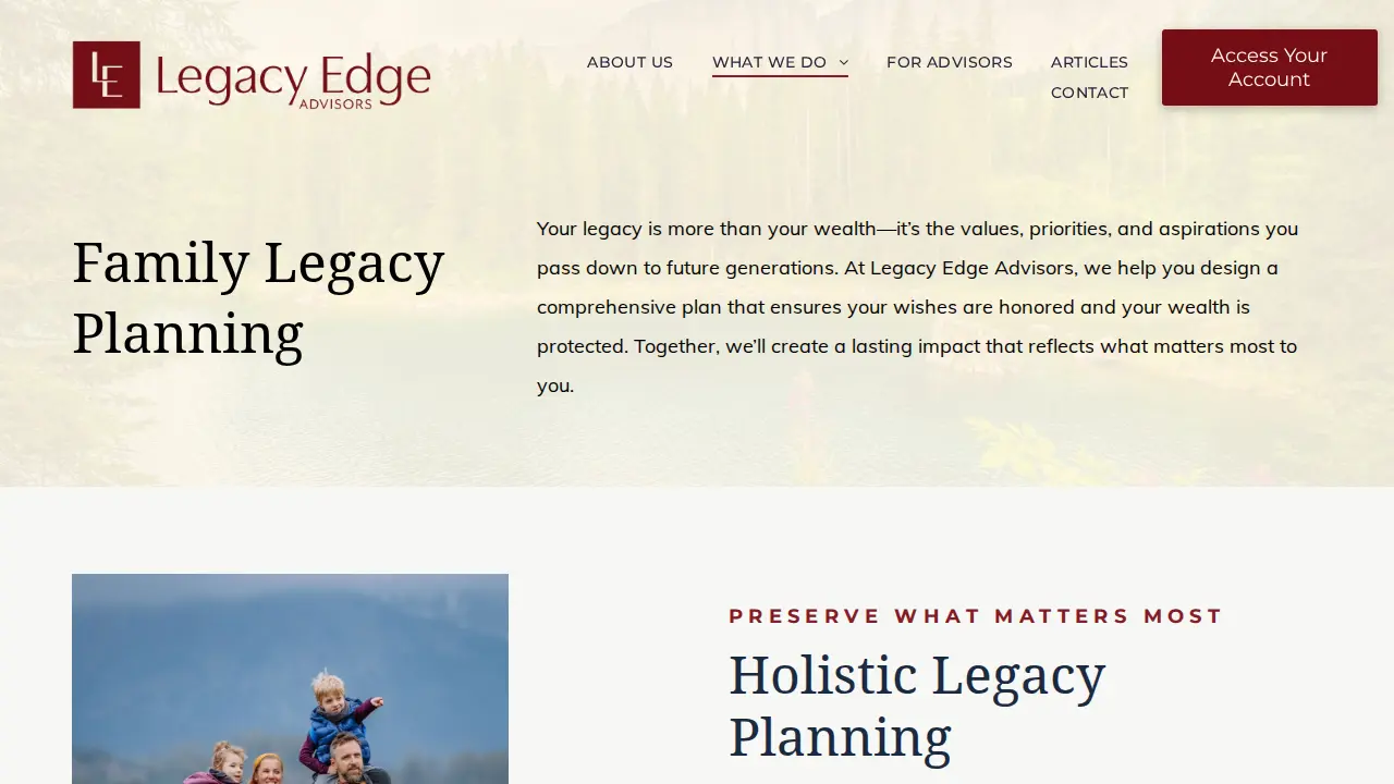 Legacy Edge Advisors page