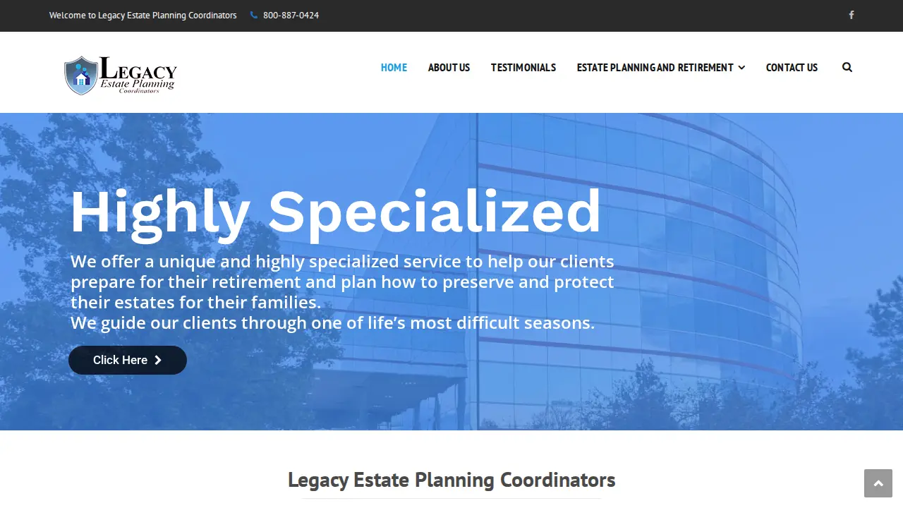 Legacy Estate Planning Coordinators page