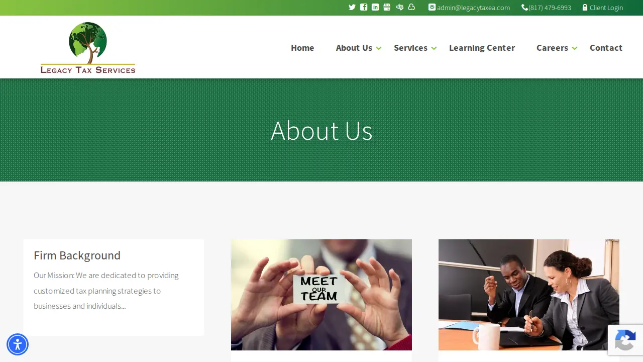 Legacy Tax Services page