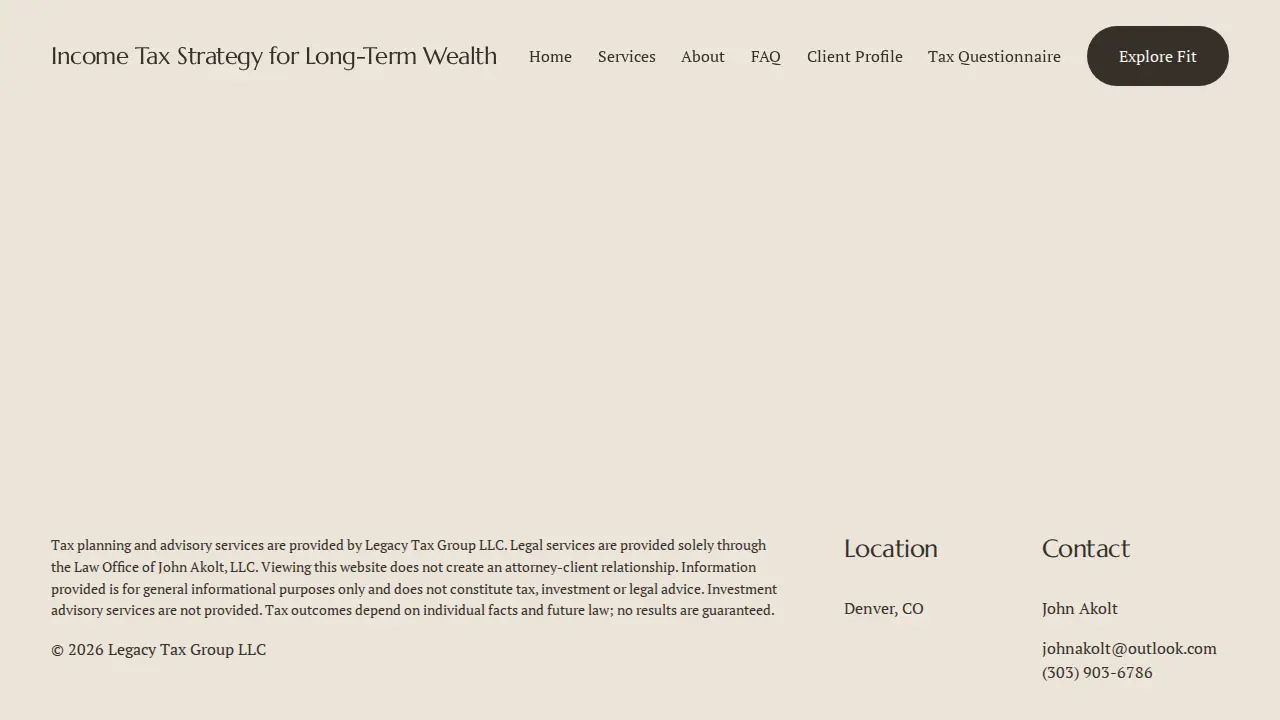 Legacy Tax Group LLC page