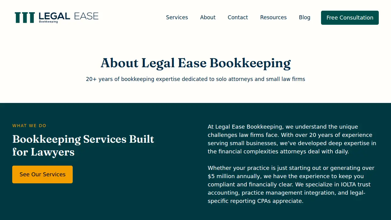 Legal Ease Bookkeeping, LLC page