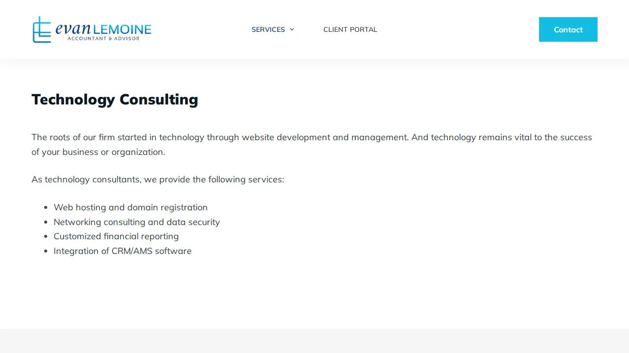 Evan Lemoine CPA LLC page
