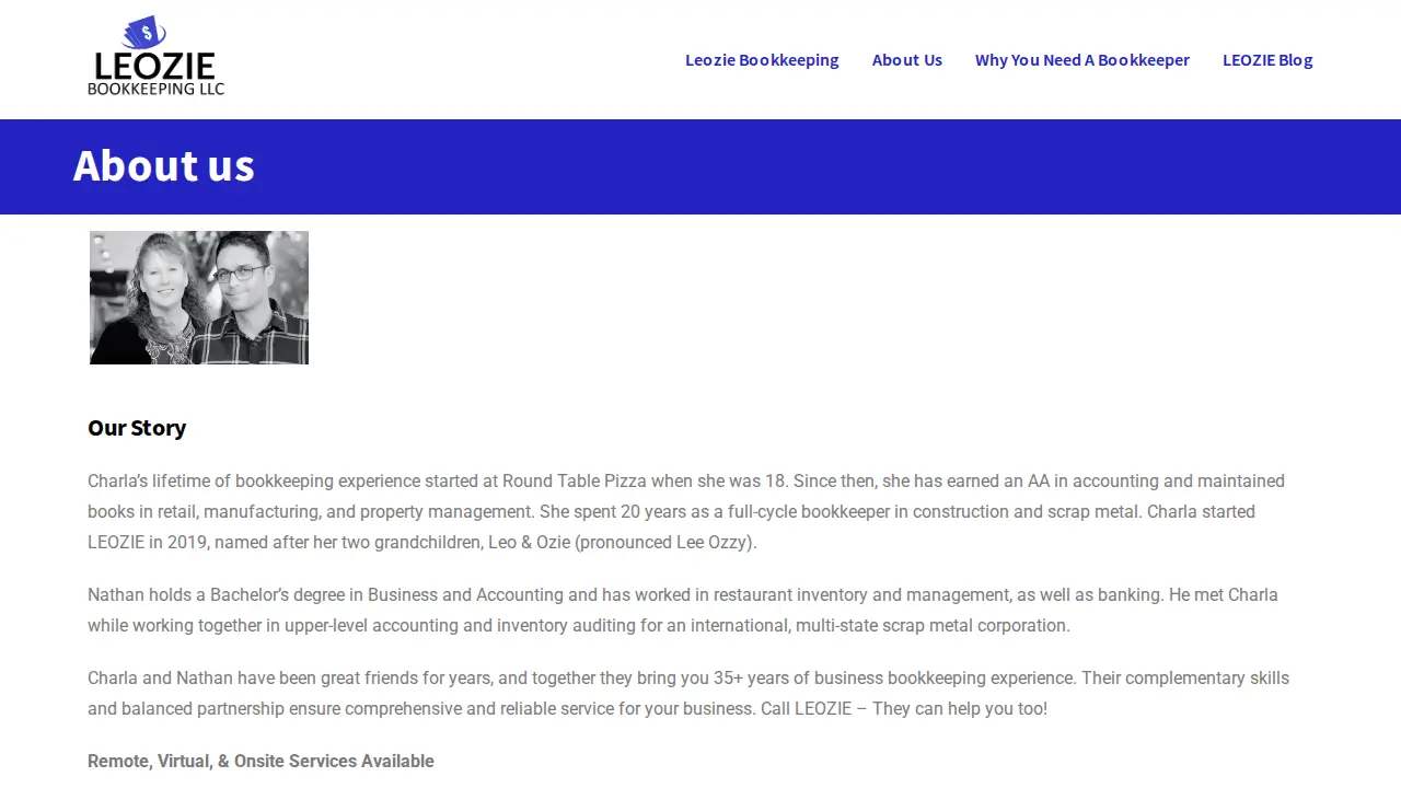 LEOZIE Bookkeeping LLC page
