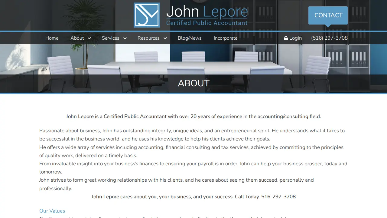 John Lepore, CPA page