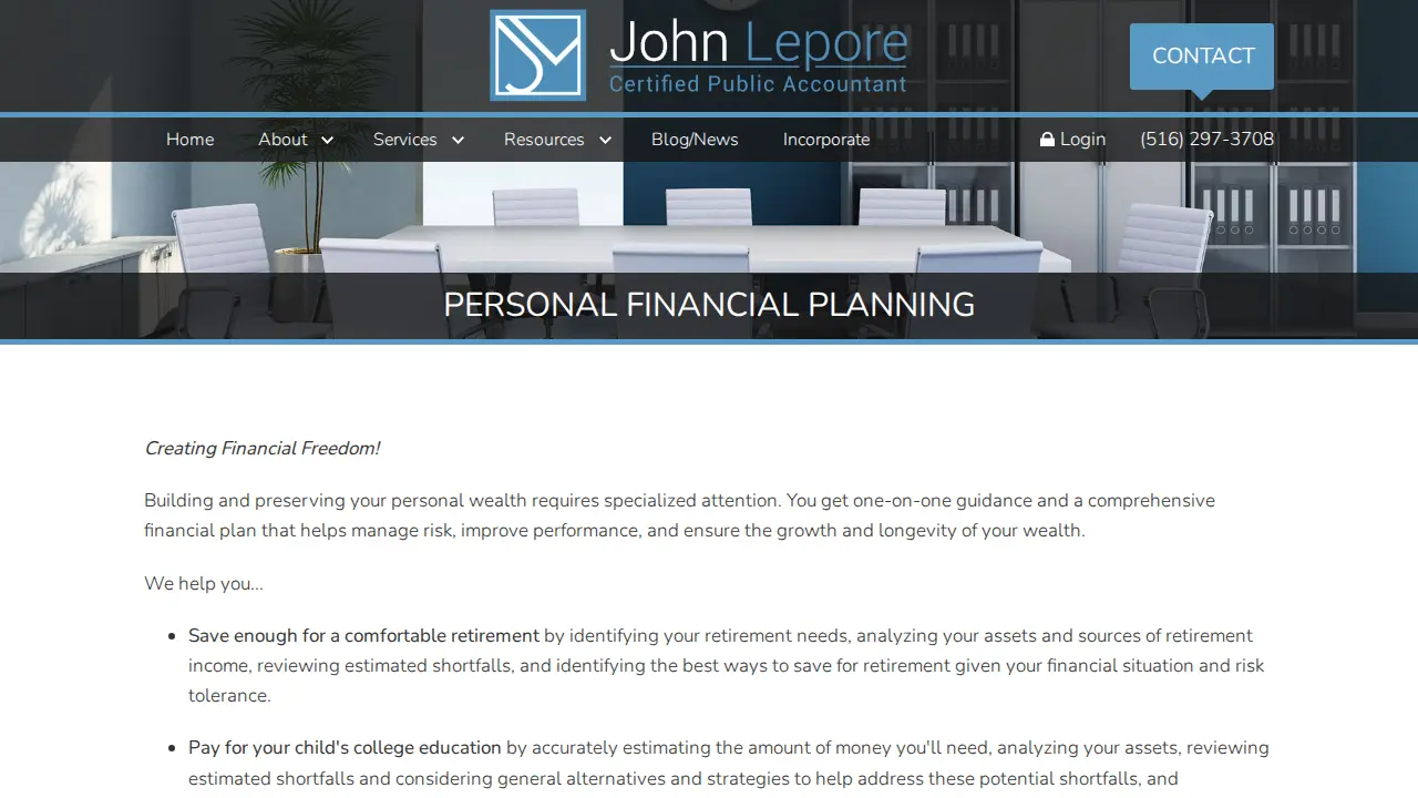 John Lepore, CPA page