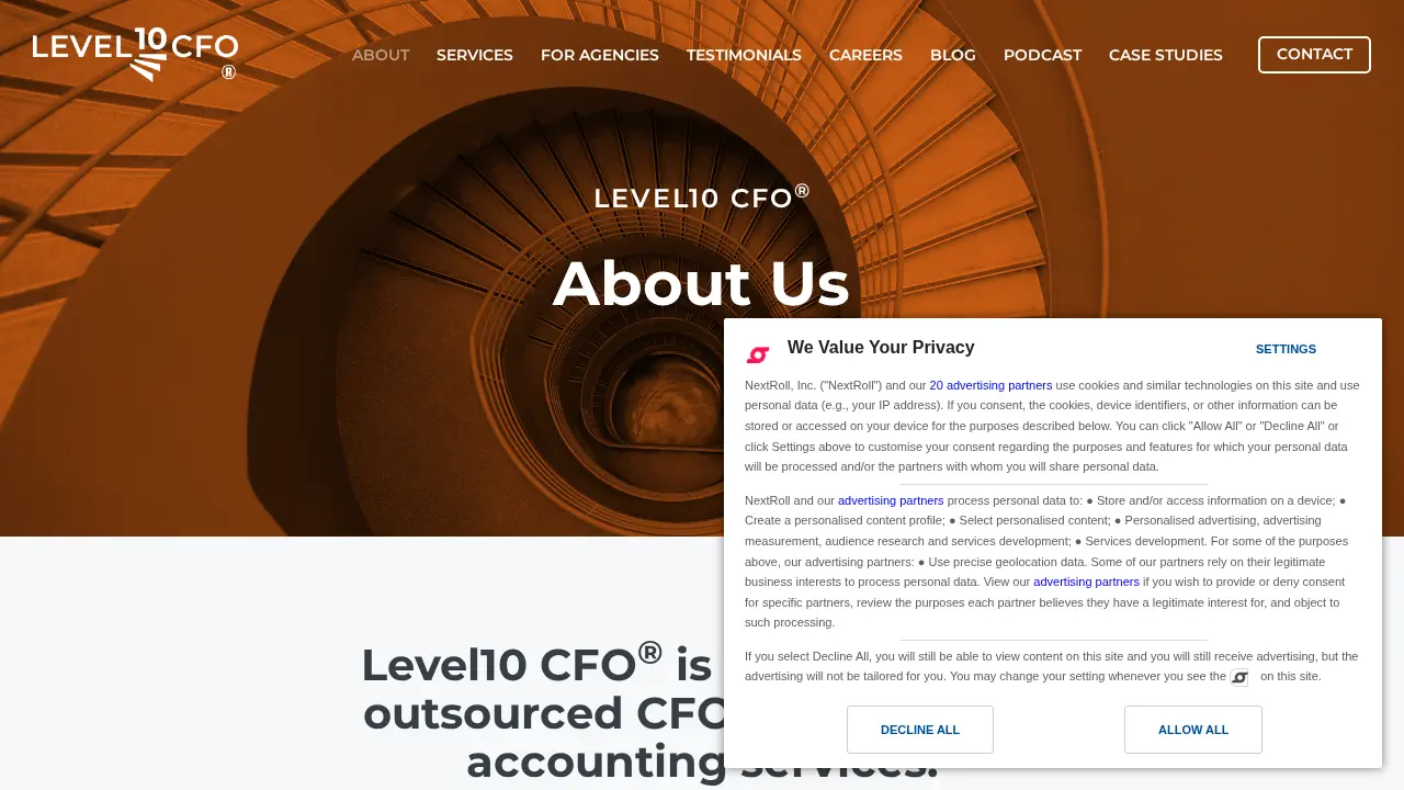Level10 CFO page