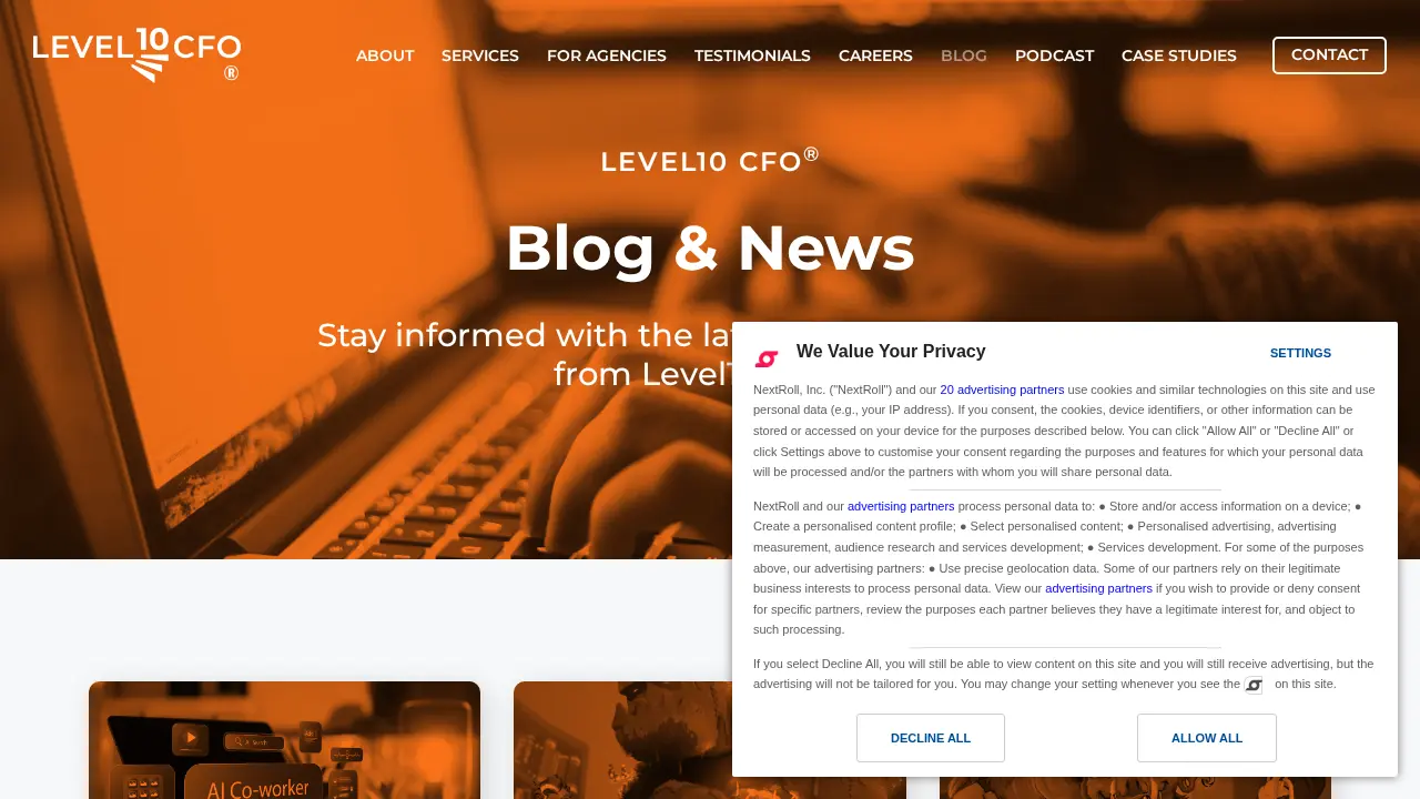 Level10 CFO page