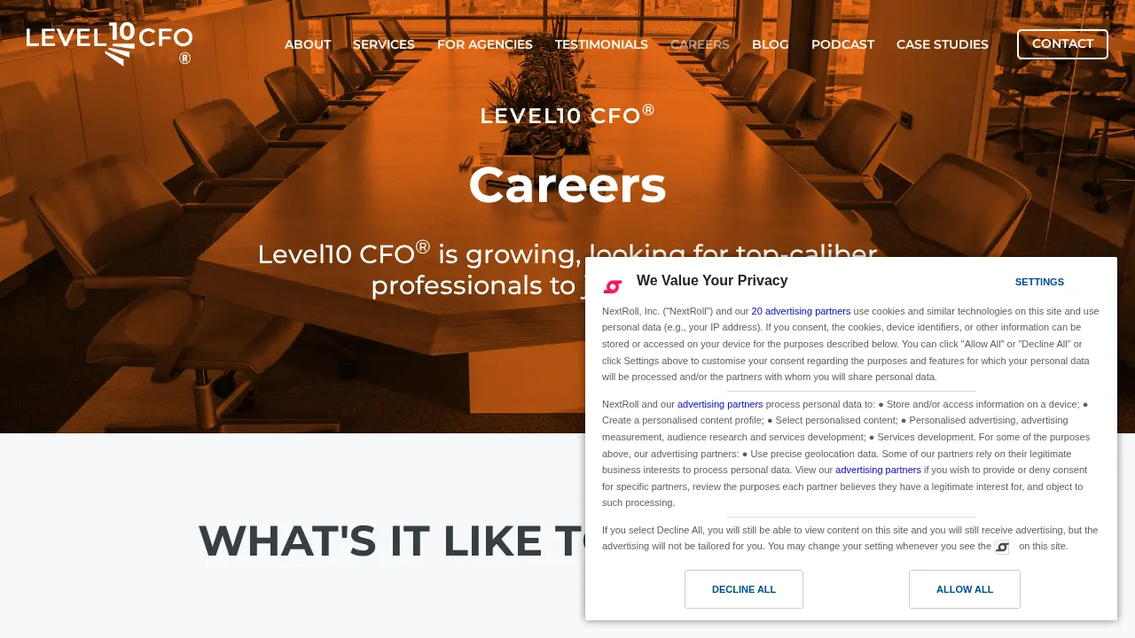 Level10 CFO page