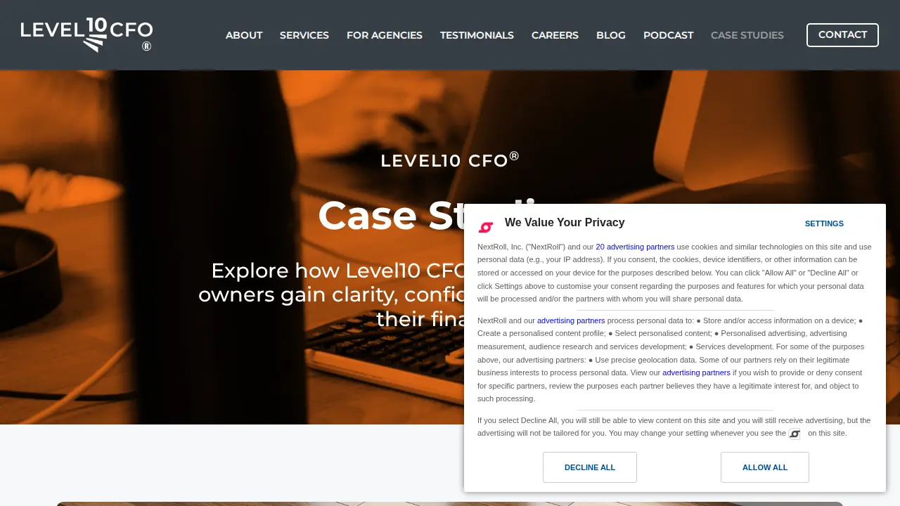 Level10 CFO page