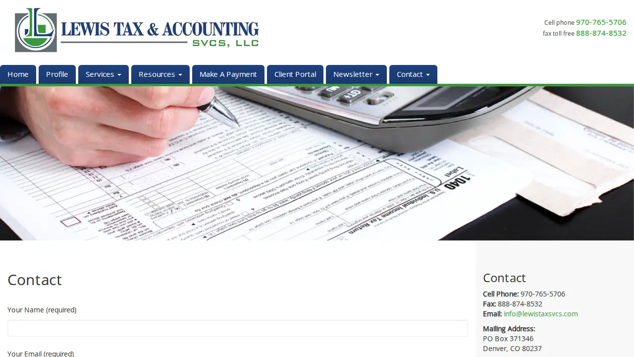 Lewis Tax & Accounting Svcs, LLC website