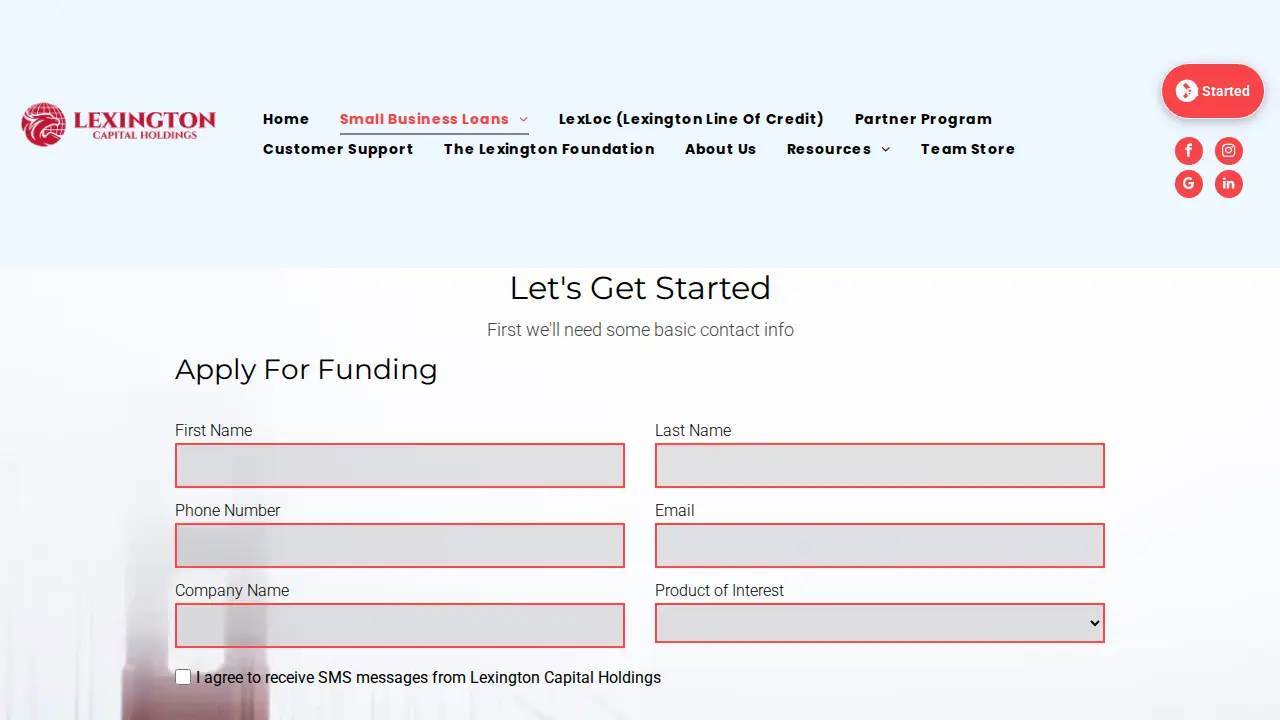 Lexington Capital Holdings page
