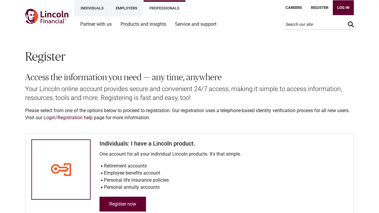 Lincoln Financial page