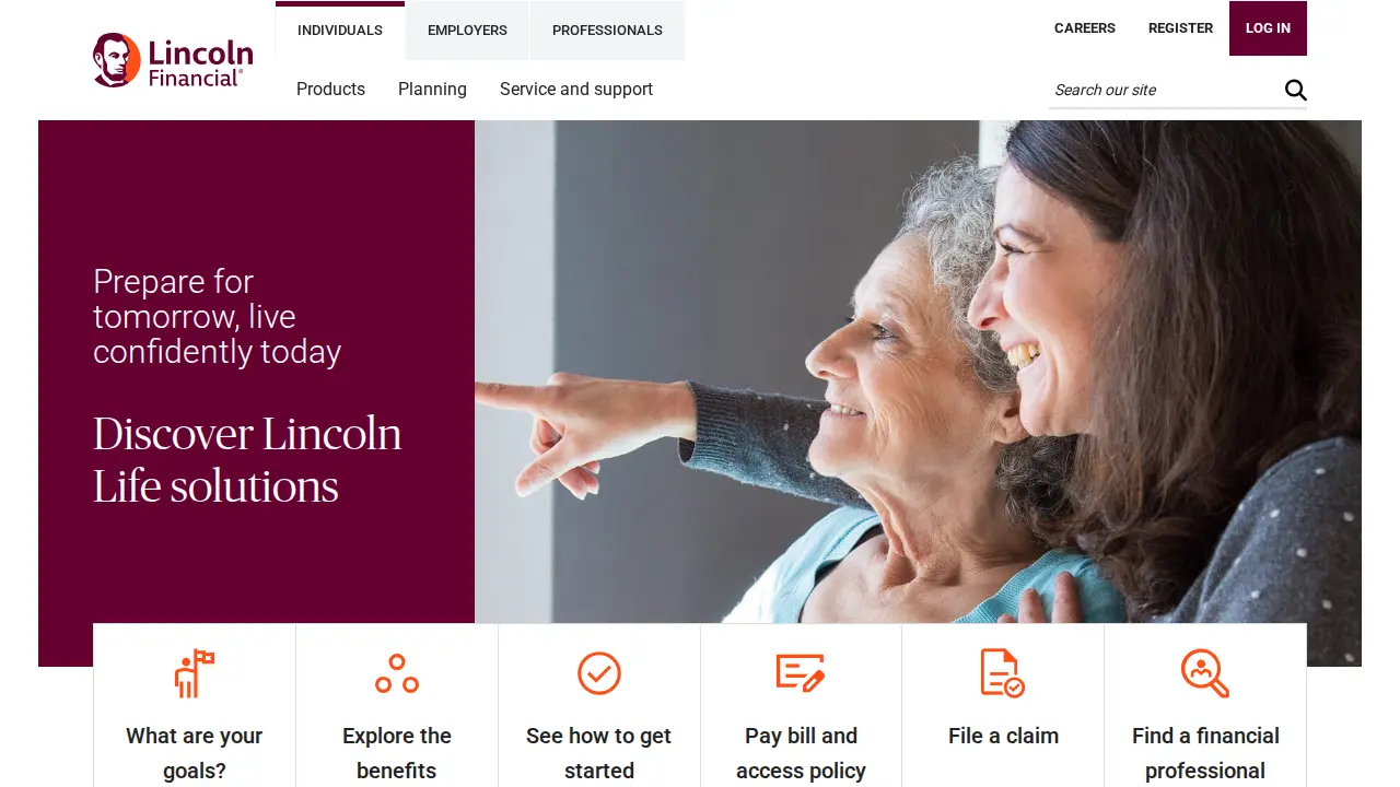 Lincoln Financial page