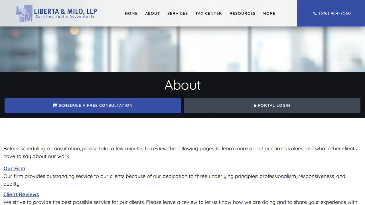 Liberta & Milo LLP page