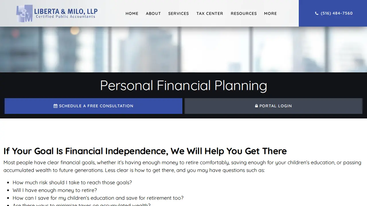 Liberta & Milo LLP page