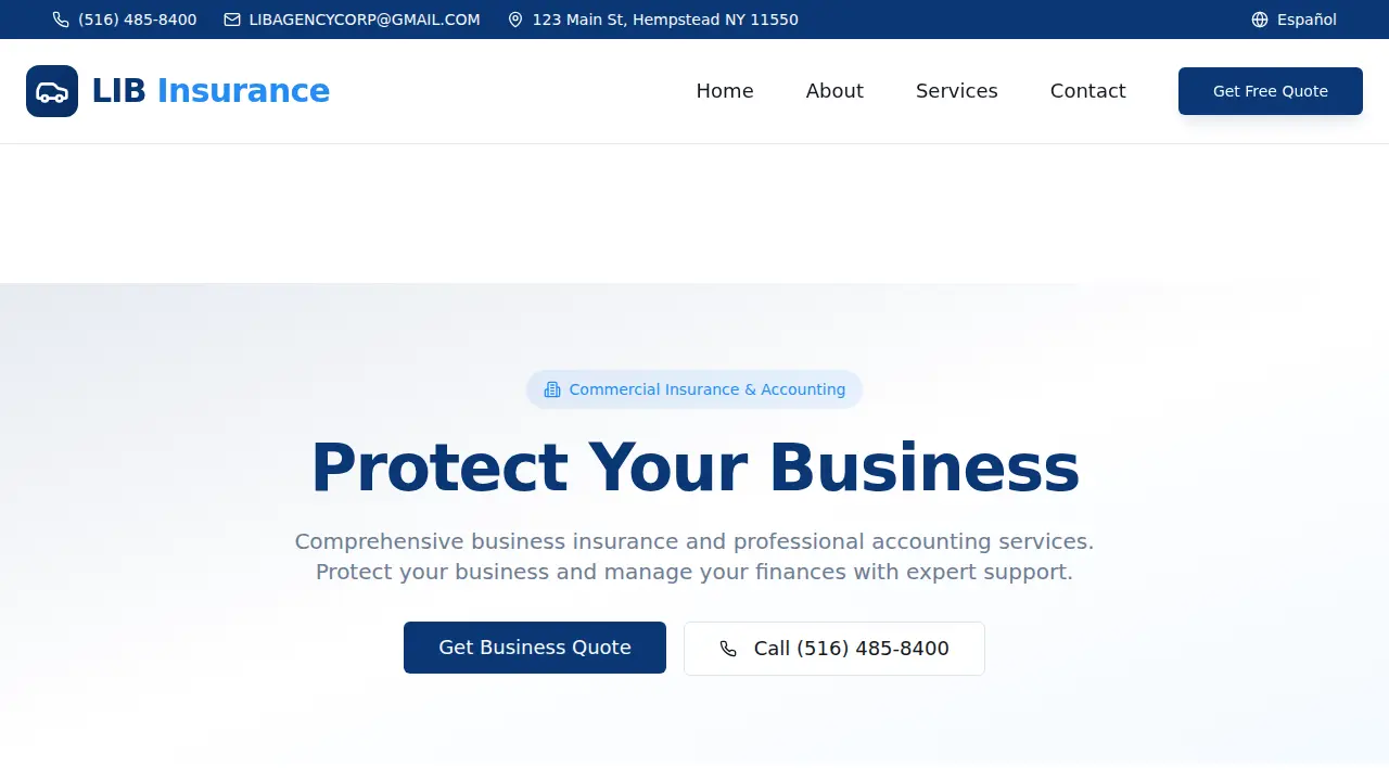 Latin Insurance Brokerage | LIB Car & Business Insurance Solutions page