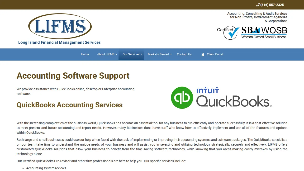 Long Island Financial Management Services page
