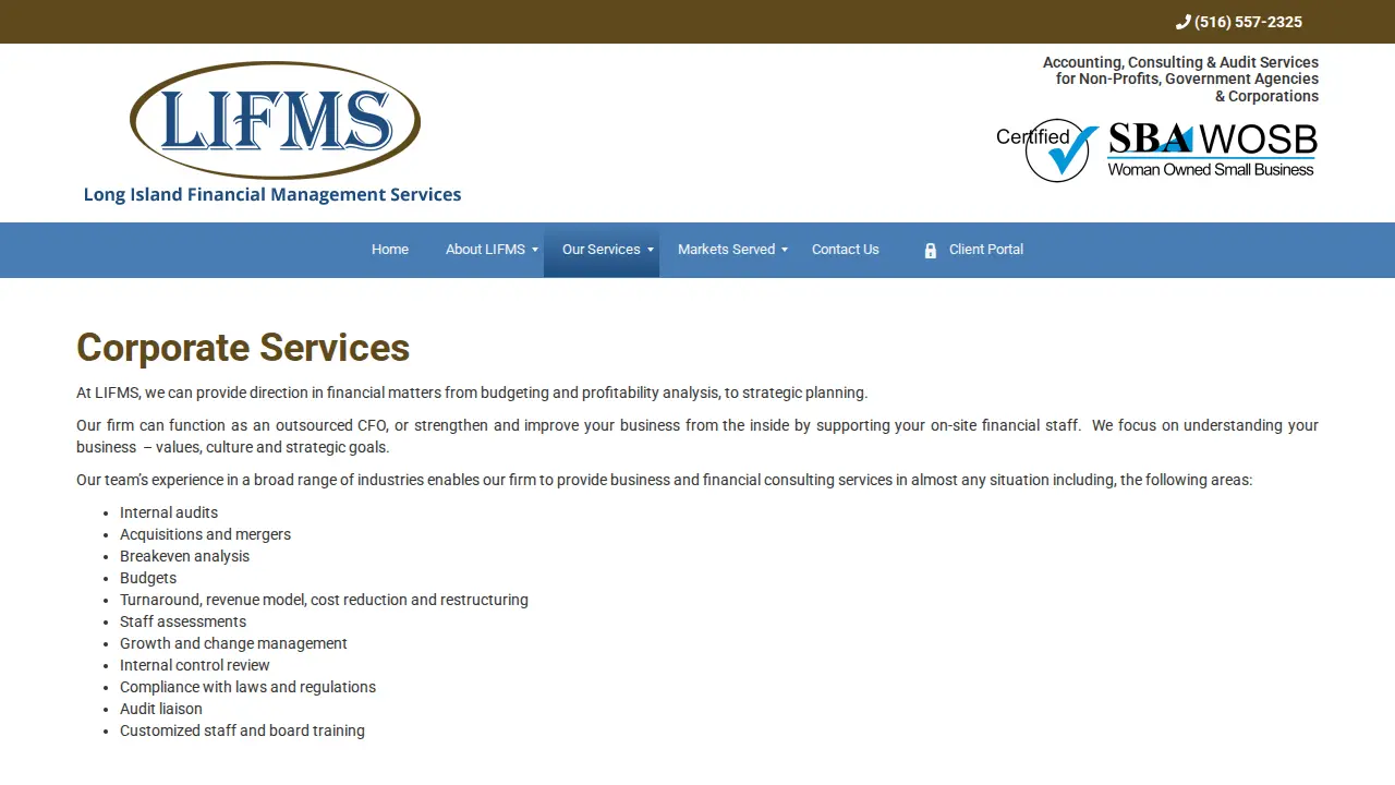 Long Island Financial Management Services page
