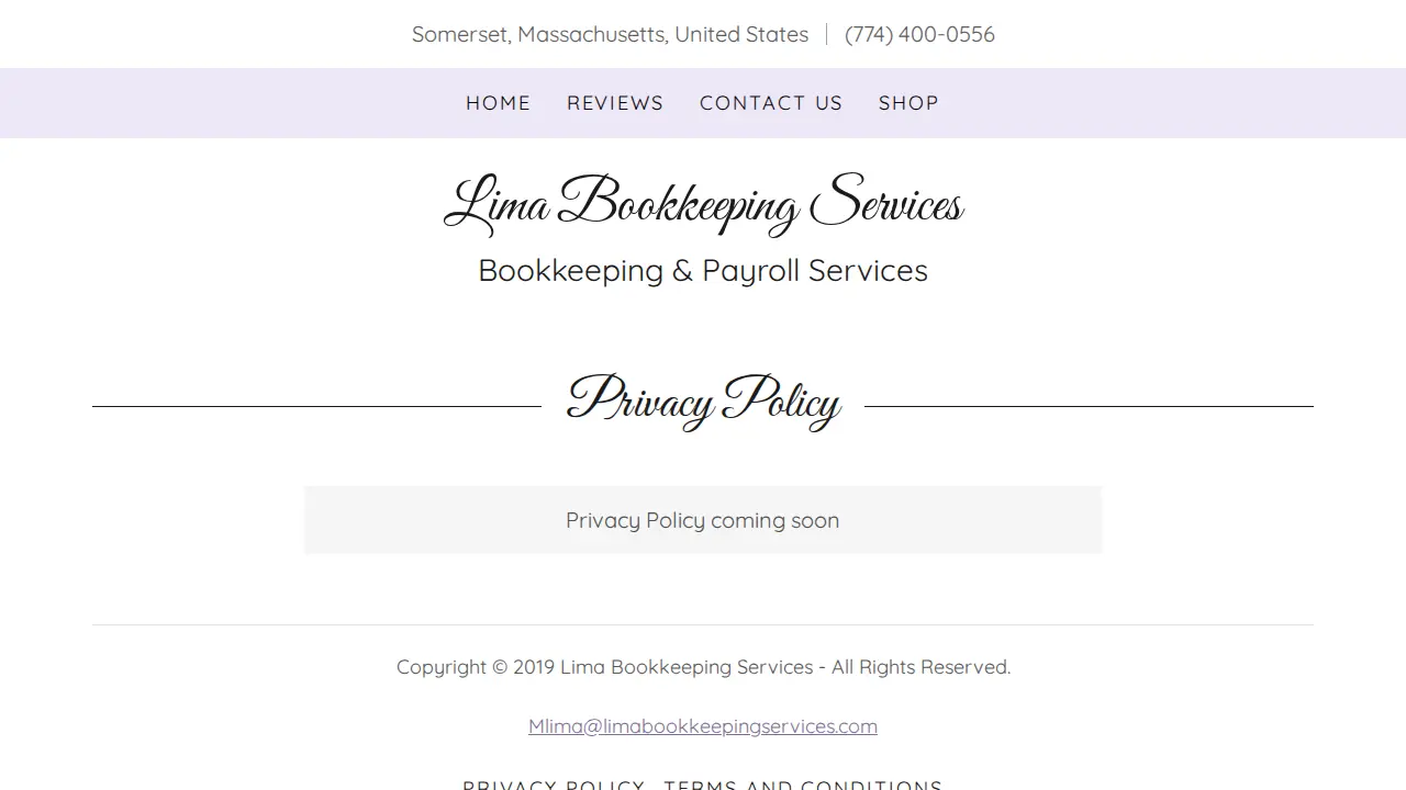 Lima Bookkeeping Services page