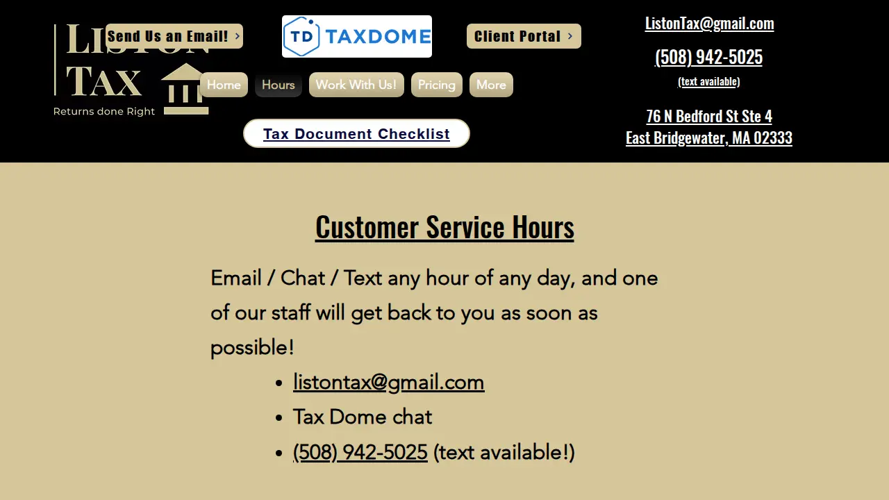 Liston Tax Services (Previously Liston Financial) page