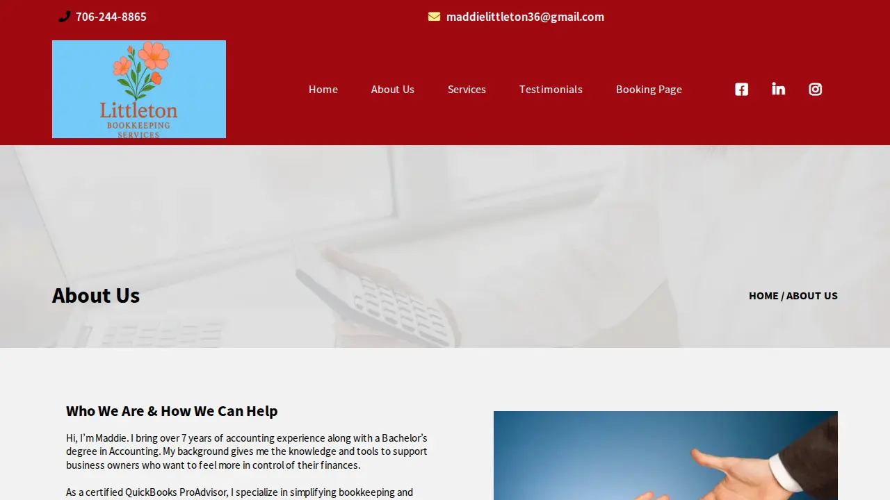 Littleton Bookkeeping page