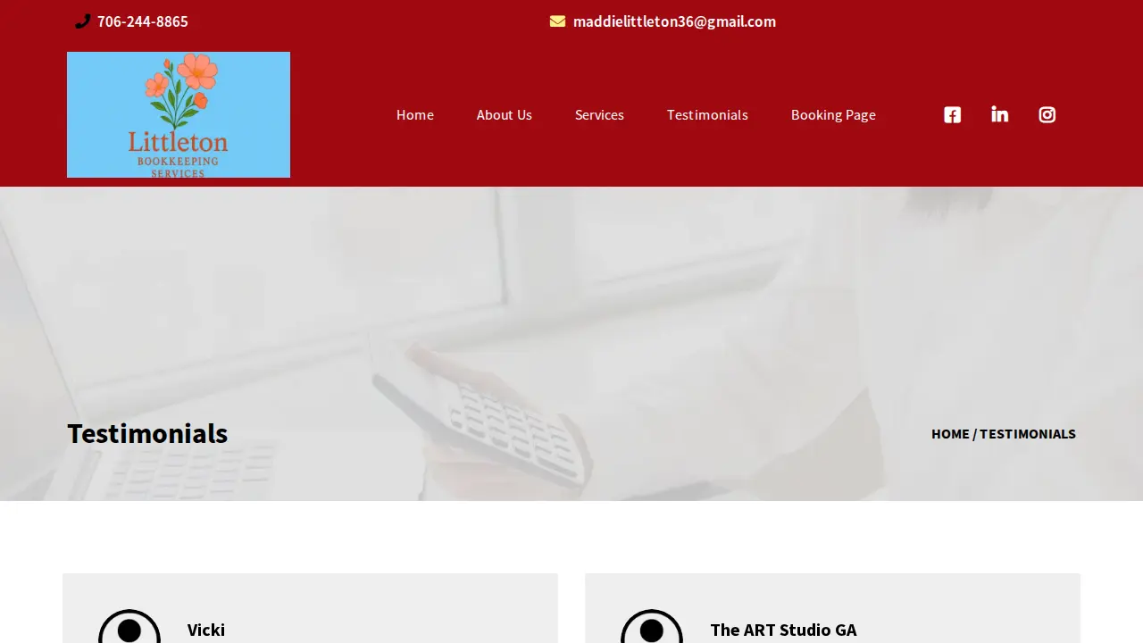 Littleton Bookkeeping page