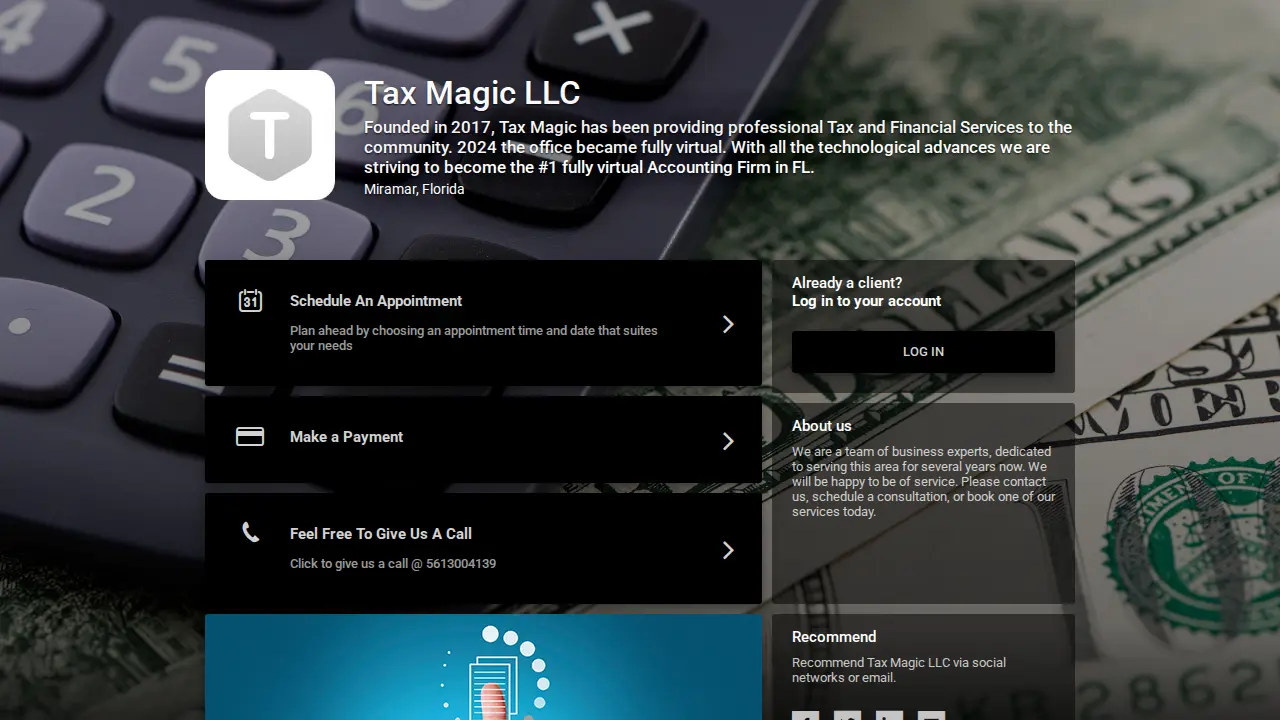 The File Clerk Tax & Financial Services page