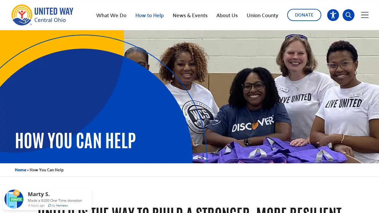 United Way of Central Ohio page