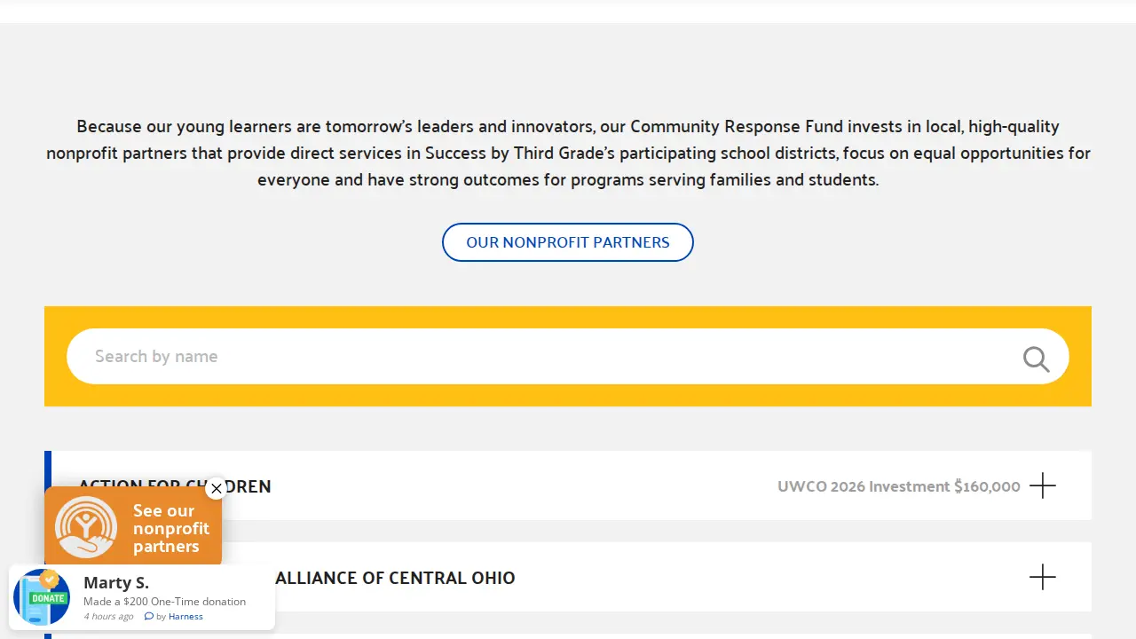 United Way of Central Ohio page