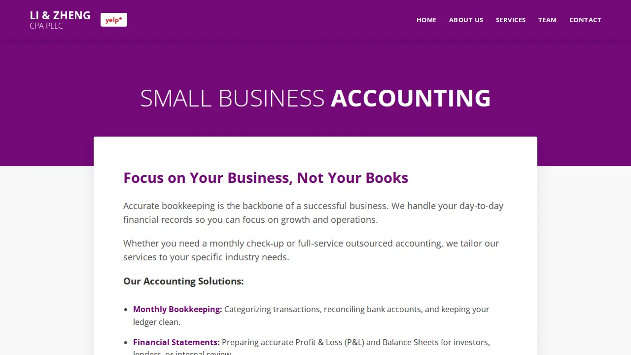 Li & Zheng CPA PLLC page