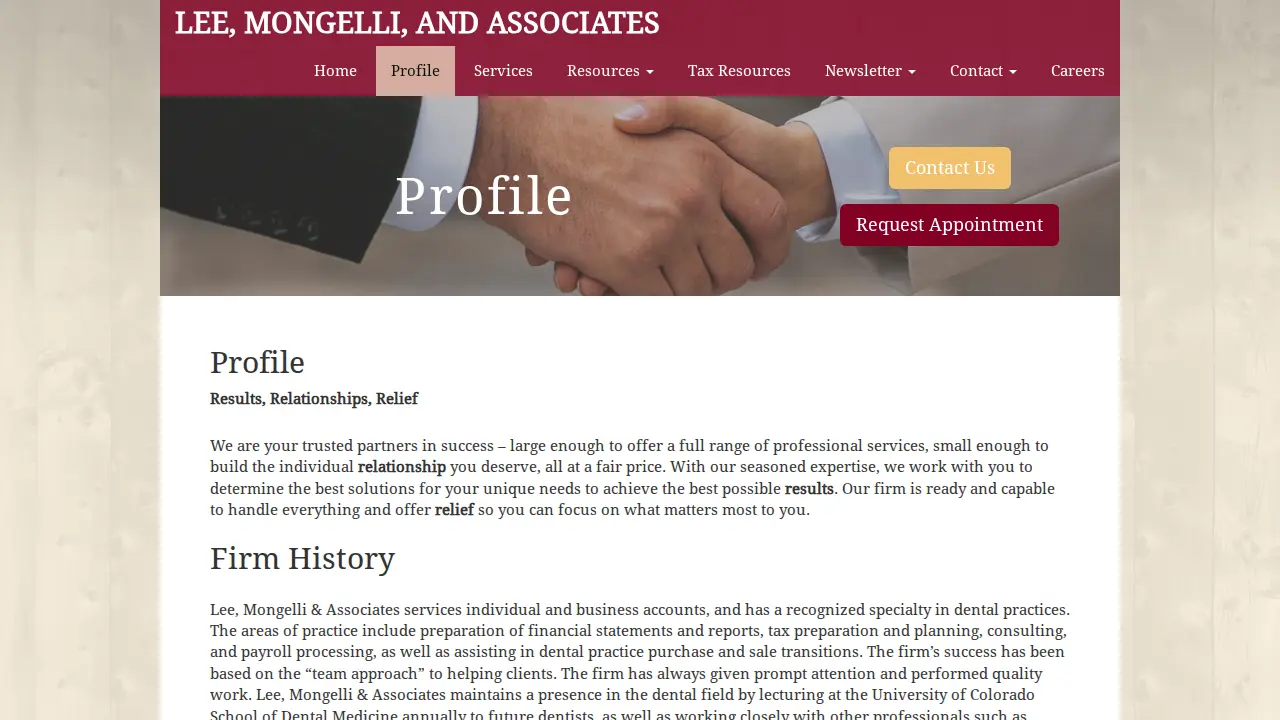 Lee, Mongelli & Associates page