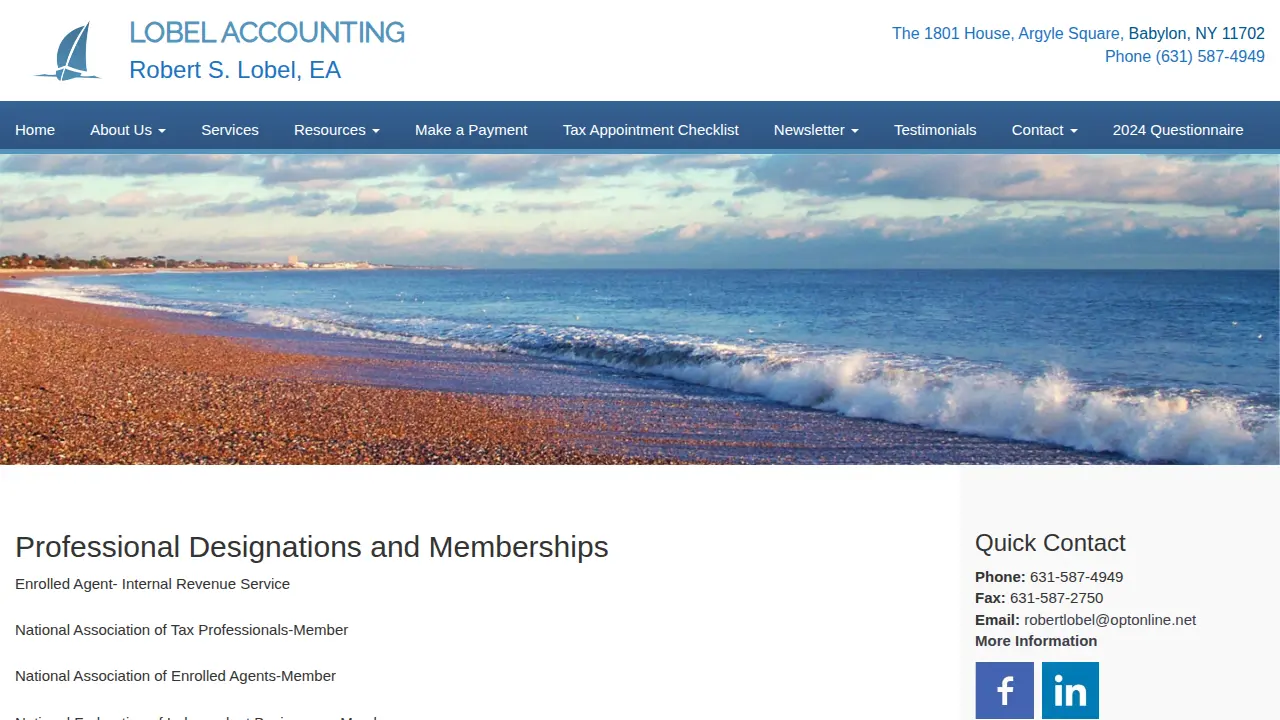 Lobel Accounting page