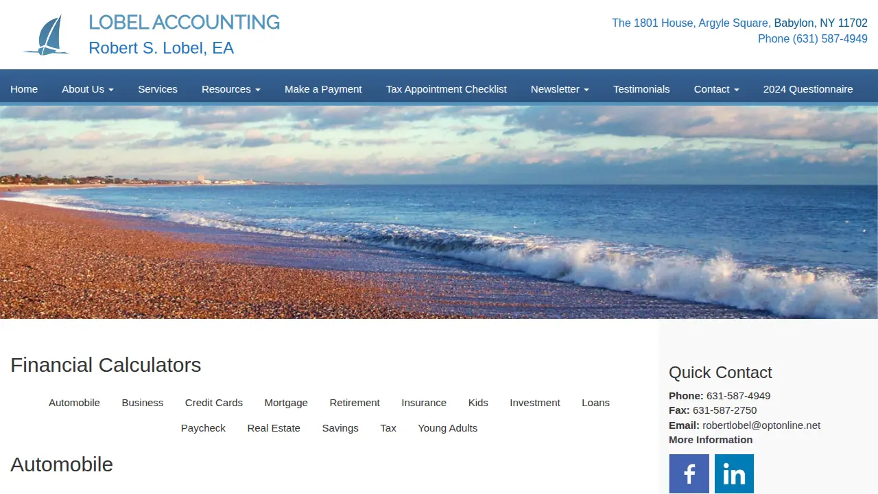 Lobel Accounting page