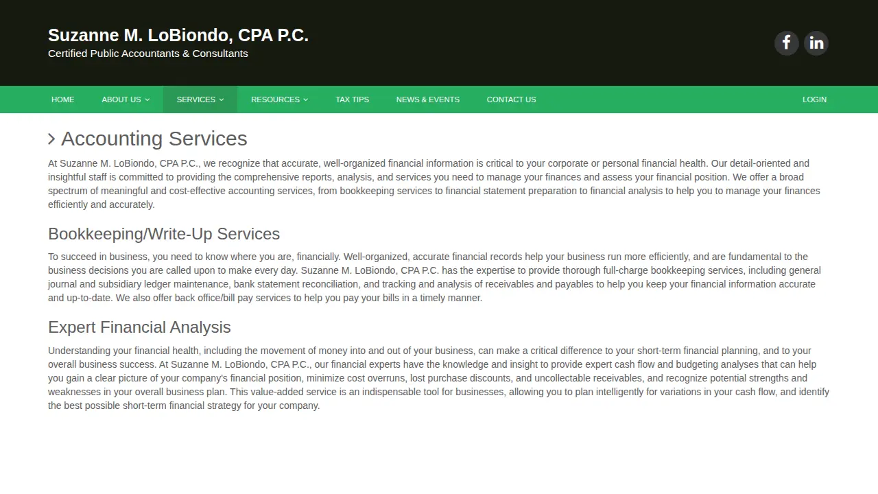Suzanne M. LoBiondo, CPA PC page