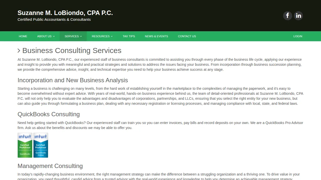 Suzanne M. LoBiondo, CPA PC page