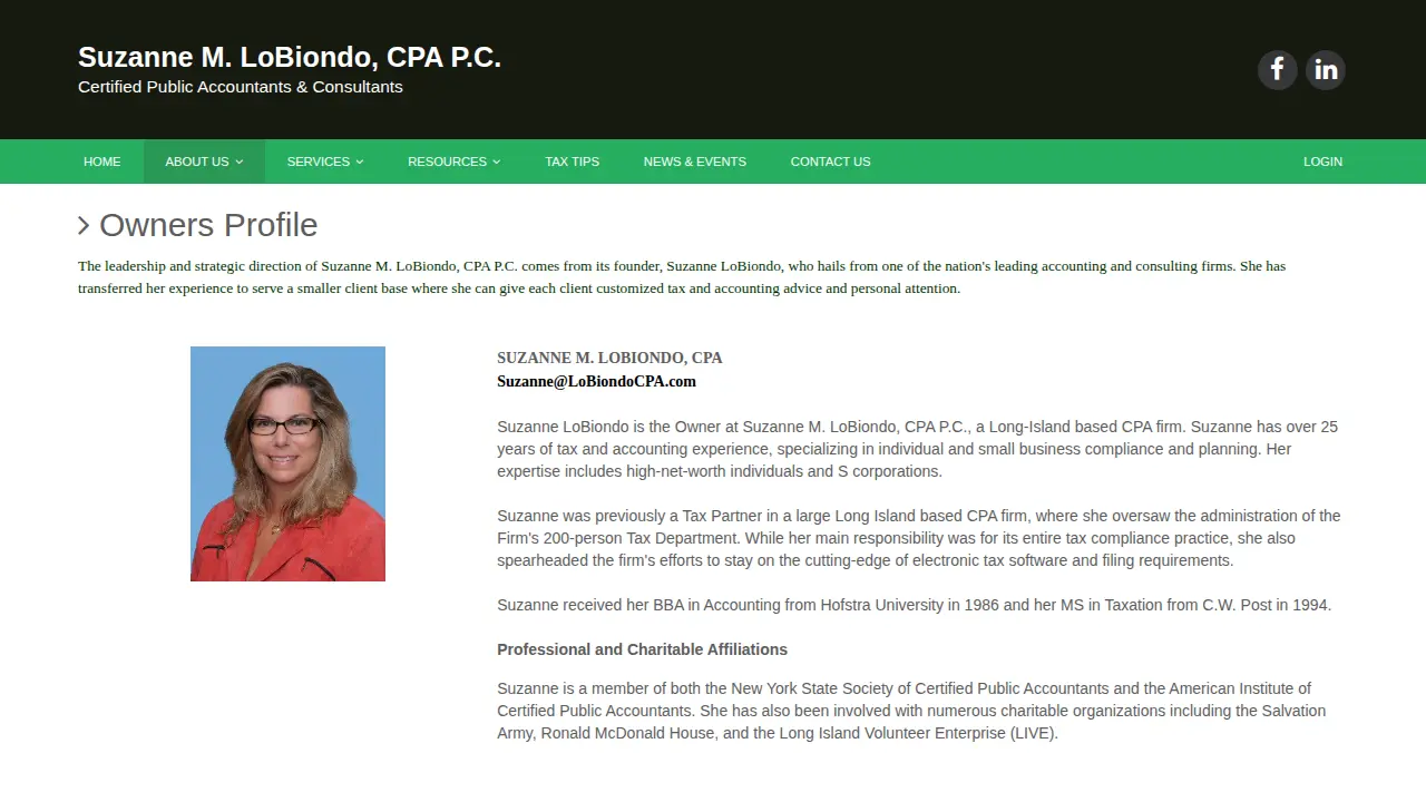 Suzanne M. LoBiondo, CPA PC page