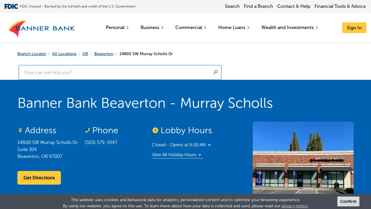 Banner Bank page
