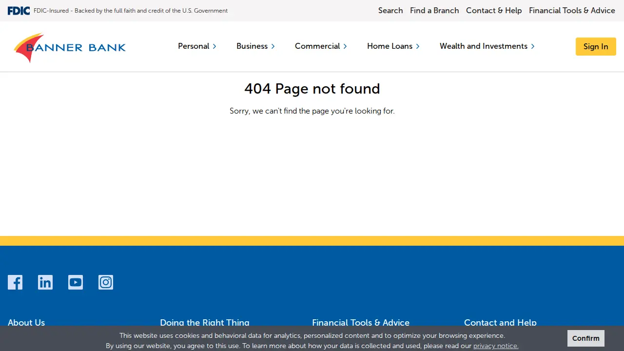 Banner Bank page