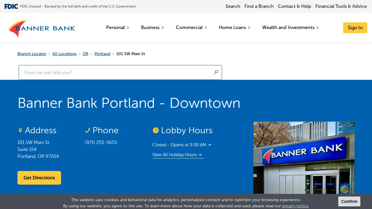 Banner Bank page