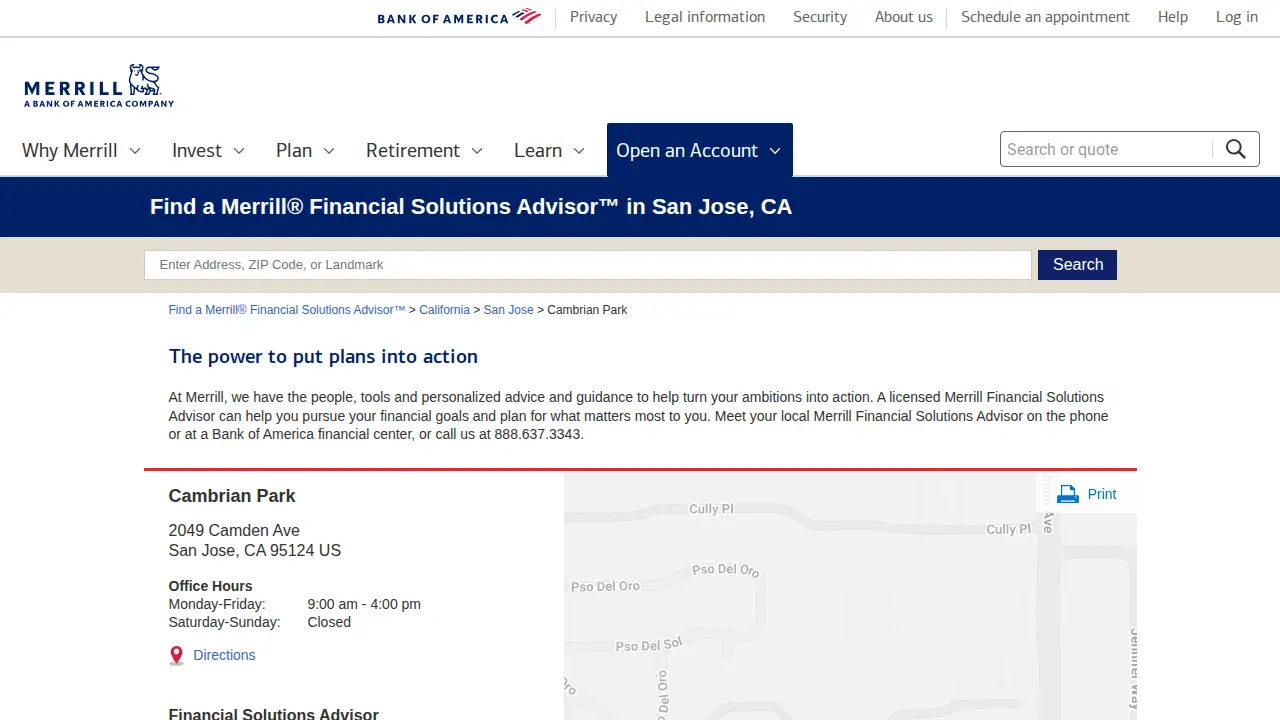 Merrill Edge Financial Solutions page