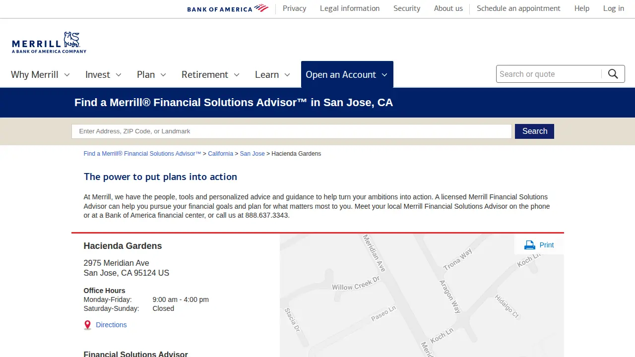 Merrill Edge Financial Solutions page