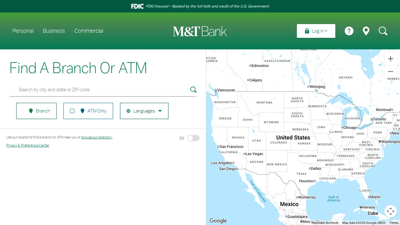 M&T Bank page