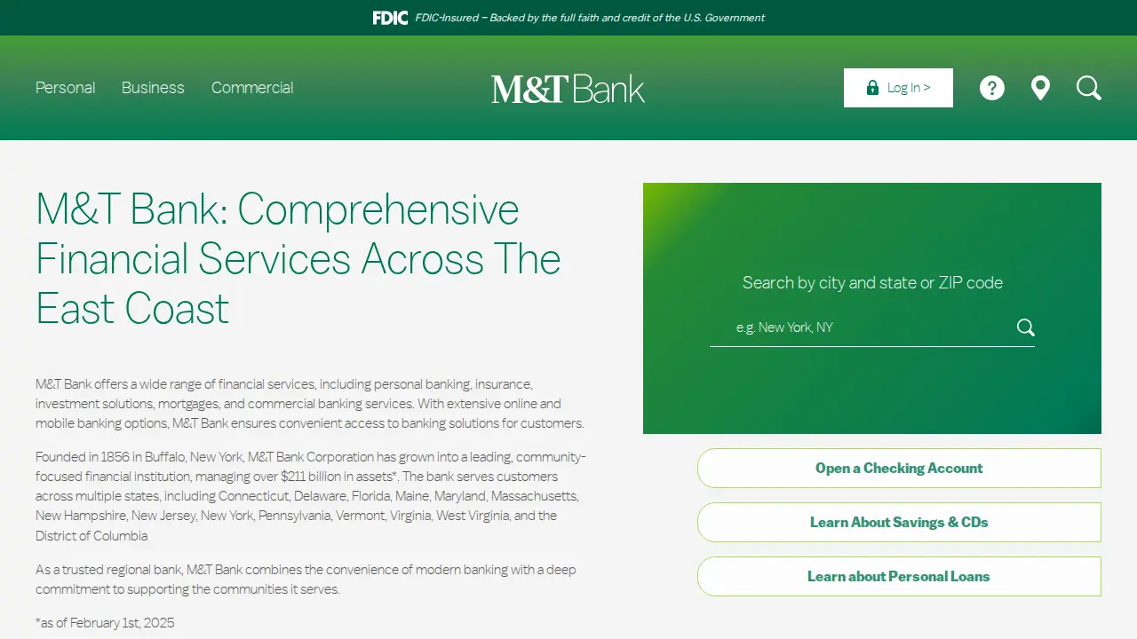 M&T Bank page