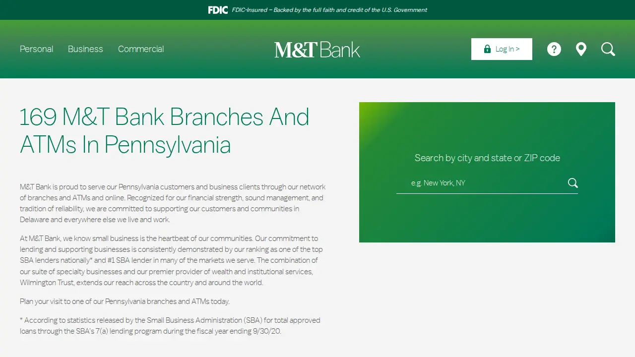 M&T Bank page