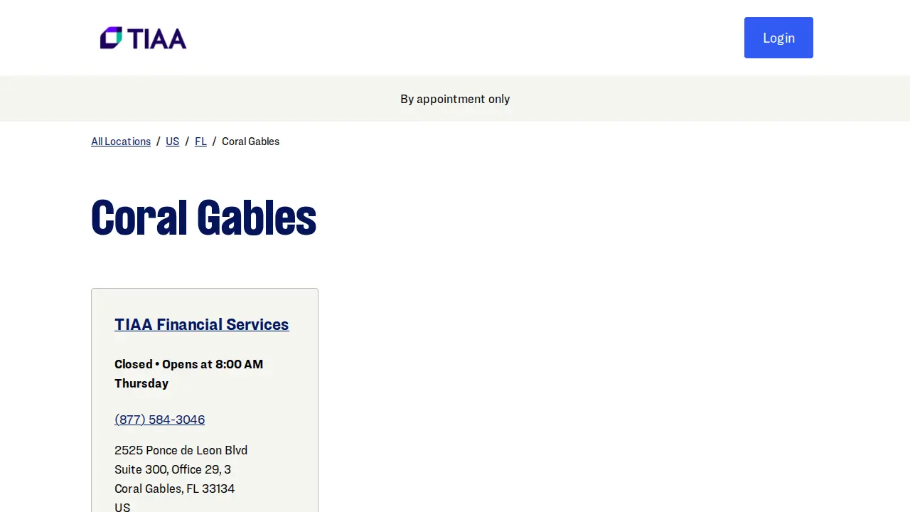 TIAA Financial Services page